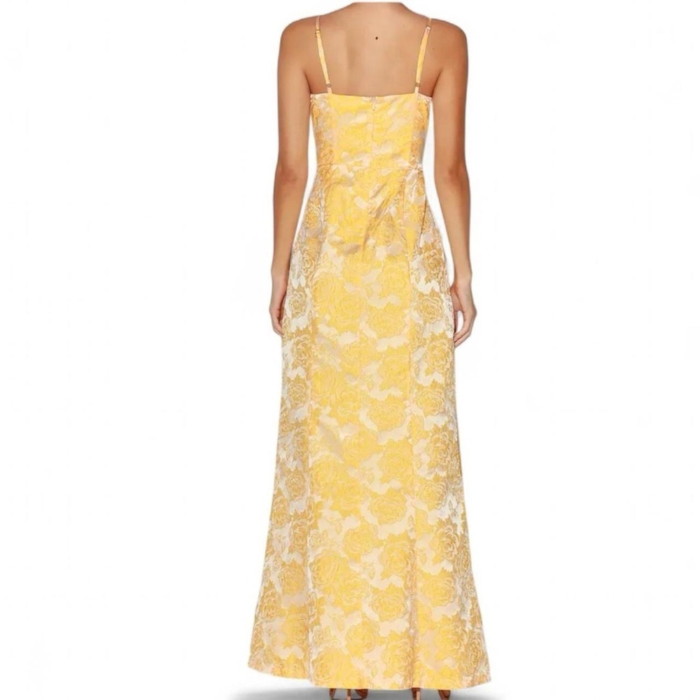 Lulus Bright Blooms Champagne Yellow Floral Jacquard Maxi Dress💛 Small - Picture 2 of 12